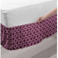 thumbnail image 2 of Abstract Bed Skirt, Geometric Quirky Circles Forming Odd Symmetric Fractal Flower Petals, Elastic Bedskirt Dust Ruffle Wrap Around for Bedding Decor, 4 Sizes, Plum Dark Fuchsia Peach, by Ambesonne, 2 of 2