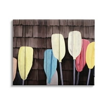 Stupell Industries Rustic Boat Oars Transportation Painting Gallery Wrapped Canvas Art Print Wall Art, 20 x 16