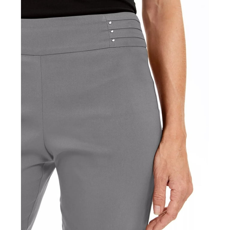 Jm Collection LUNAR GREY Women's Studded Pull-on Tummy Control Pants, US  Medium