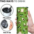 thumbnail image 3 of Cute Green Avocado Skinny Tumbler with Lid and Straw,Avocado Gifts Decor, Unique Birthday Gifts for Women,Avocado Stuff, Avocado Travel Mug Coffee Water Bottle Tumbler 20 oz, 3 of 6
