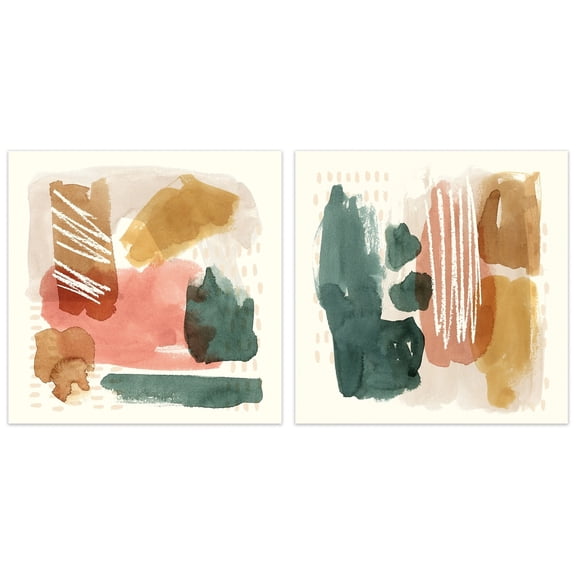 Empire Art Direct "Ochre Echo" Abstract Wall Art Printed on Frameless Free Floating Tempered Glass Panel - Multi-Color