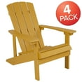 thumbnail image 3 of Emma + Oliver Set of 4 Outdoor Yellow All-Weather Poly Resin Wood Adirondack Chairs, 3 of 10