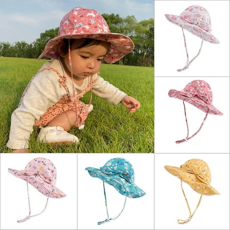 

QIPOPIQ Clearance Toddler Baby Summer Sun Protection Fashion Print Bow Outdoor Sun-hat Cute Sunscreen Hat Cap