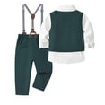 thumbnail image 6 of Tiijoy Boys Suit Formal Outfits Party Dress Shirt Waistcoat Suspenders Pants Set, Sizes 12M-5T, 6 of 8