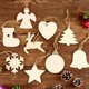 thumbnail image 4 of 100 piezas de decoración navideña, artesanías de madera, adornos navideños de madera, colgante, decoración navideña, árbol de Navidad de madera, colgante de virutas de madera, 4 of 5