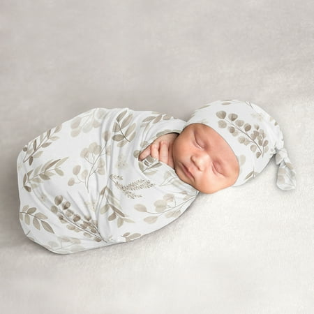 UPC: 0846480088356 | Botanical Taupe Baby Cocoon and Beanie Hat Sleep Sack Set by Sweet JoJo Designs