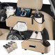 thumbnail image 1 of Car Back Seat Organizer with 2 Drink Cup Holder - Tissue Box and Storage Box Hook - Multi-functional Storage - Great for Kids and Travel (Beige), 1 of 4