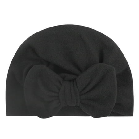 

Toddler Infant Baby Boys Girls Cap Beanie Solid Cotton Bowknot Elastics Turban Hat