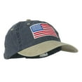 thumbnail image 5 of American Flag Embroidered Washed Two Tone Cap - Navy Khaki OSFM, 5 of 5