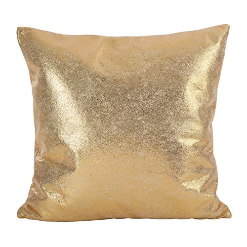 SARO 1793.GL20S 20 in. Square Shimmering Metallic Design Down Filled Throw Pillow Gold