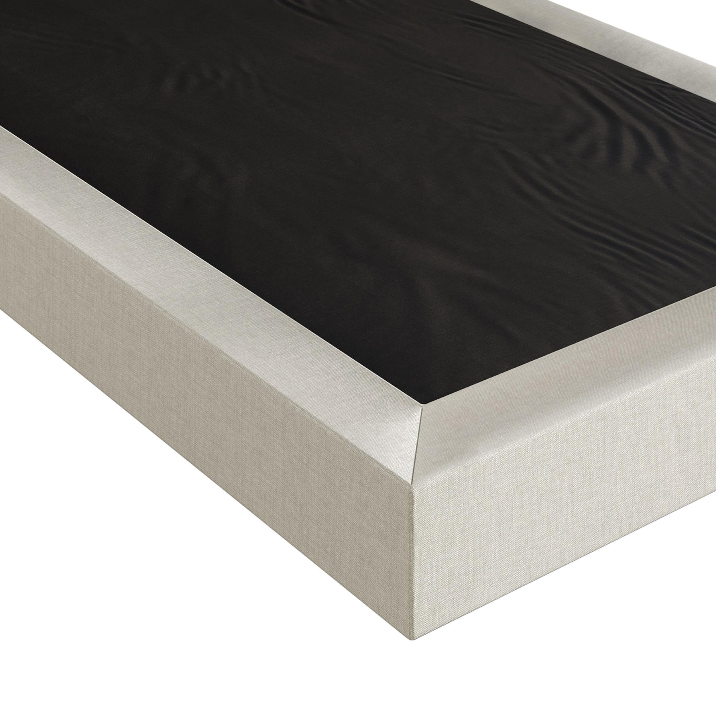 Home Design Walpi Full 5" Metal Box Spring Bed Foundation, Heavy-Duty Steel Support, Warm Gray/Black