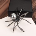 thumbnail image 4 of Spider Brooch Pins for Women Halloween Big Pearl Crystal Silver Black Spider Pin Goth Animal Insect Brooches for Halloween Party Decoration Accessories Gift, 4 of 12