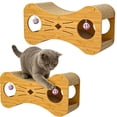 thumbnail image 2 of LGCASL Cat Scratching Post Toy Scratcher Tunnel Tunnel | Corrugated Scratcher for Indoor Outdoor Home Living Room Corner Floor, Khaki, 2 of 9