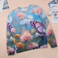 thumbnail image 6 of Watercolor Wildflowers Womens Casual Crewneck Sweatshirt Long Sleeve Tops Cute Pullover Loose Fit, 6 of 7