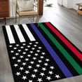 thumbnail image 3 of 4th of July Large Area Rugs for Bedroom Living Room, Soft Non Slip Carpet Bedside Rug, Blue Green Red Line American Flag Rectangular Floor Cover Kitchen Accent Rug 4'x6' for Dining Room/Office, 3 of 9
