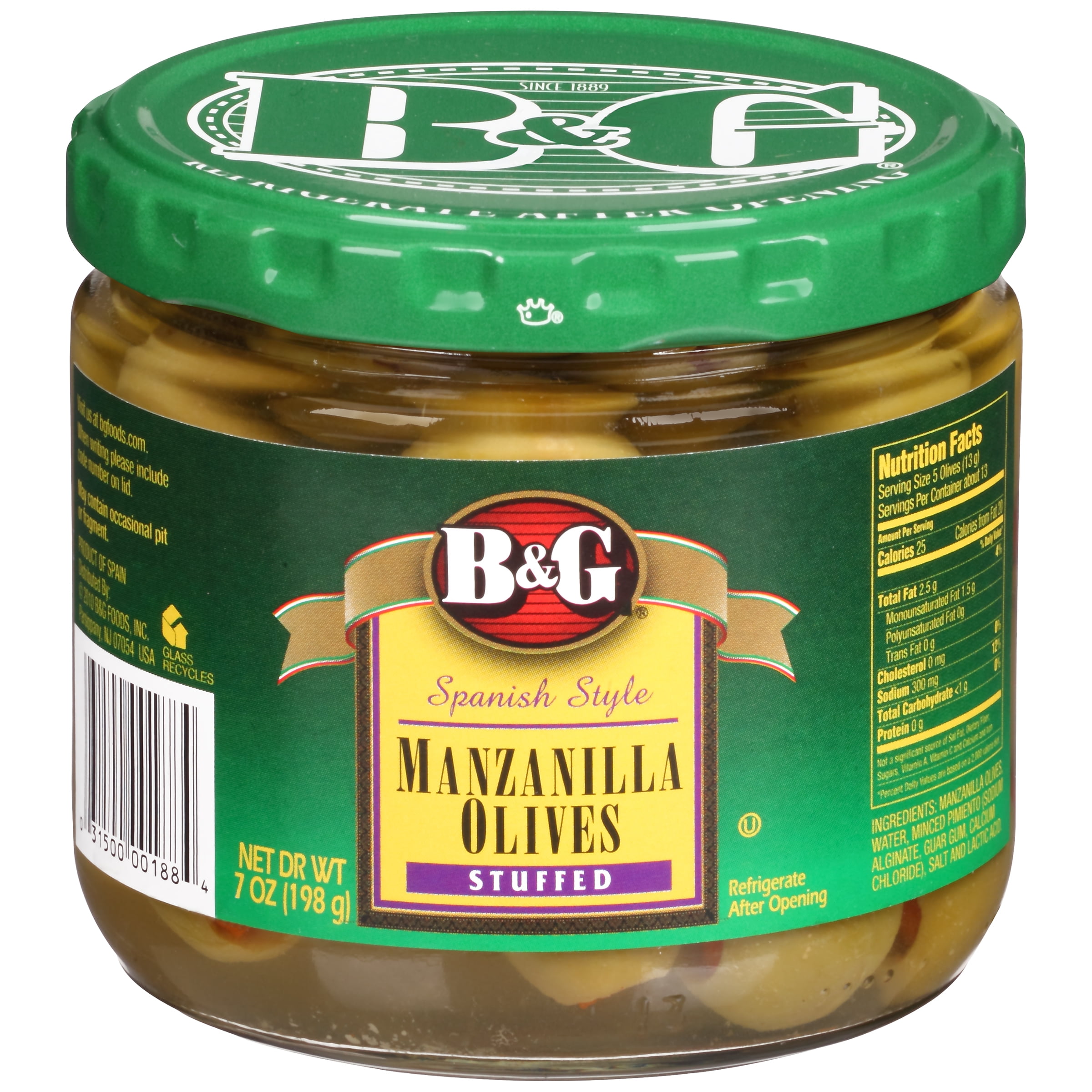 B&G Stuffed Olives Thrown, 7 Oz - Walmart.com