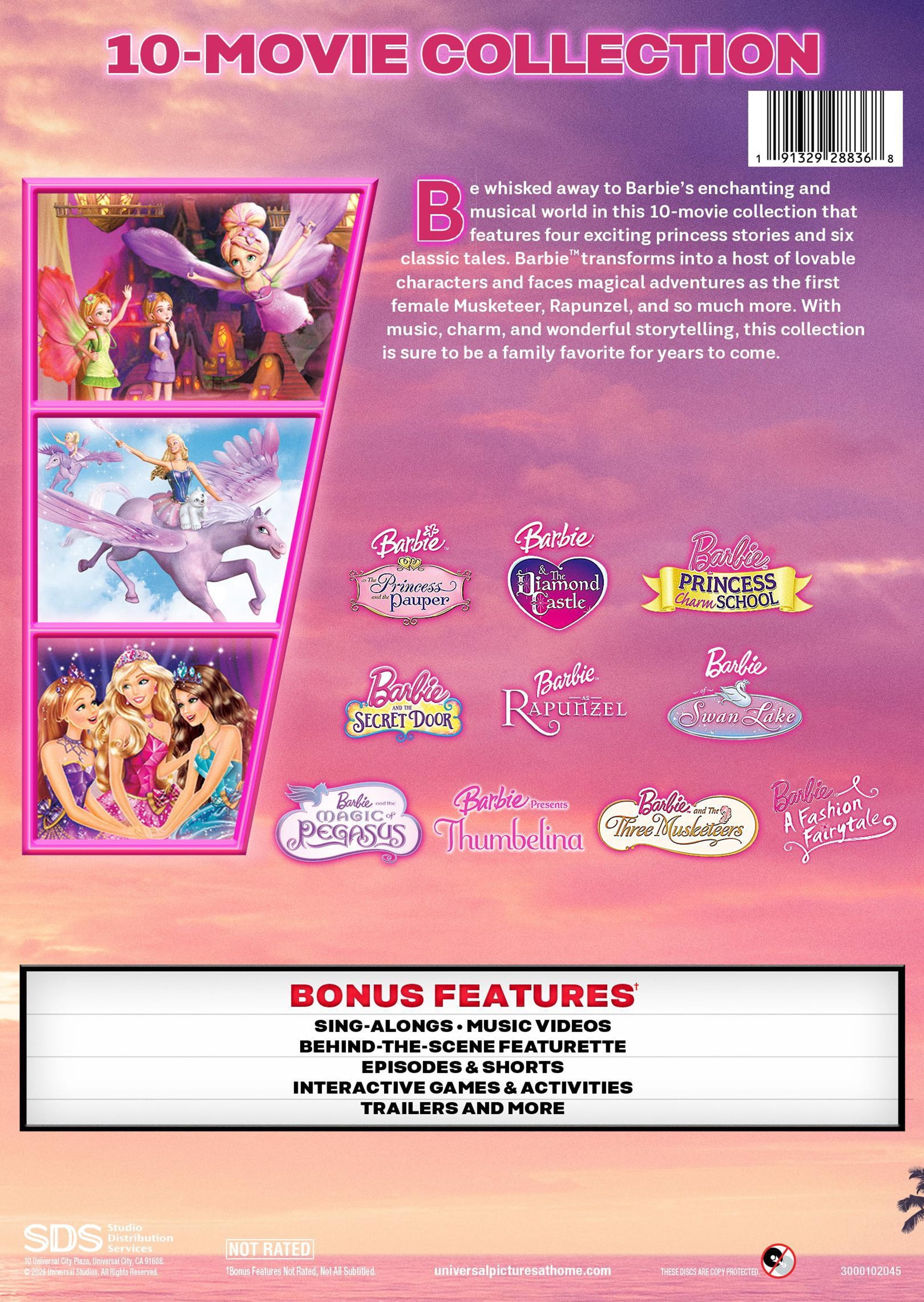 Barbie 10-Movie Classic Princess Collection (DVD), Family, Mattel