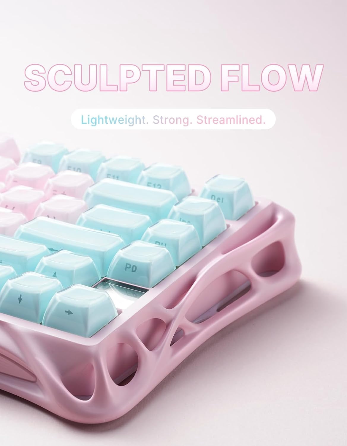 GravaStar Mercury K1 Lite 75% Gaming Keyboard, 2.4GHz/BT/Wired Tri-Mode Wireless Keyboard, Gasket Hot Swappable Mechanical Keyboard, Pre-lubed Linear Switches, Jelly Keycaps, RGB Backlit -Lumen Rose
