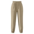 thumbnail image 5 of ANINEO Women Casual High Waist Loose Fit Elastic Ankle Pants With Pockets Straight Leg Trousers Comfortable Daily Wear Solid Color Fashionable Bottoms Female Slacks, 5 of 5