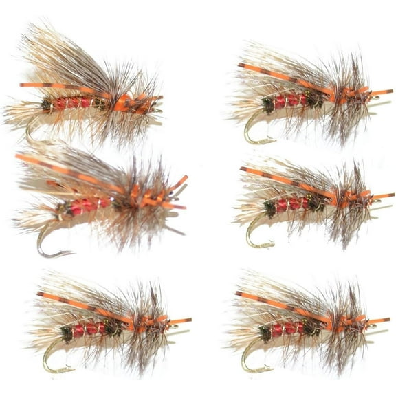 The Fly Fishing Place Royal Red Stimulator Rubber Legs Trout Dry Fly Fishing Flies 6 Flies Size 14