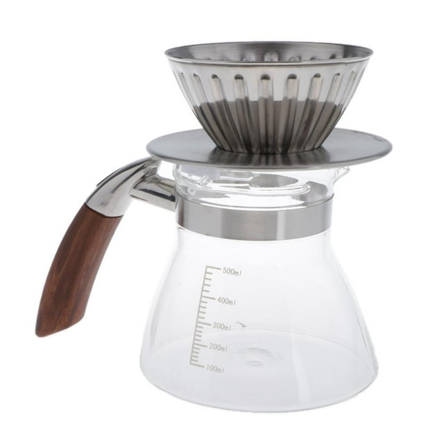 DOLITY Pour Over Coffee Maker Hand Drip Brewer Pot Carafe w/ Aluminum 17oz