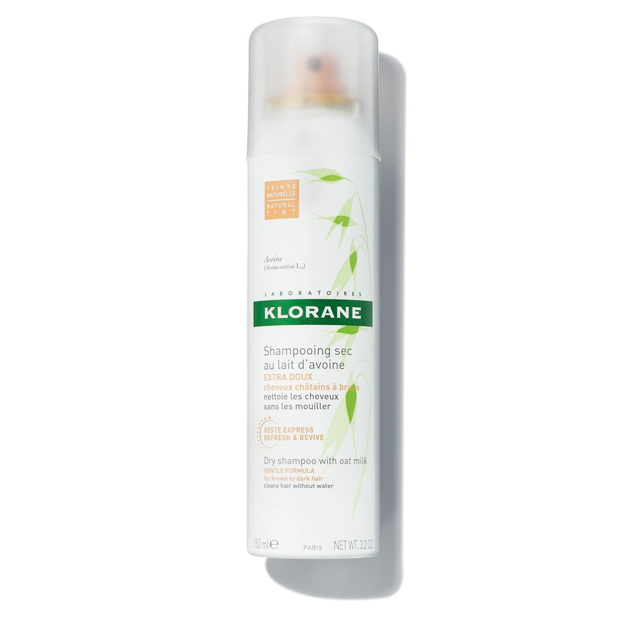 Klorane Dry Shampoo with Oat Milk, Natural Tint, 3.2 Oz