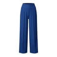 thumbnail image 4 of Neewe Womens Plain Wide Leg Cargo Pants Elastic Waist Loose Hiking Joggers with Pockets Daily Outfits, 4 of 7