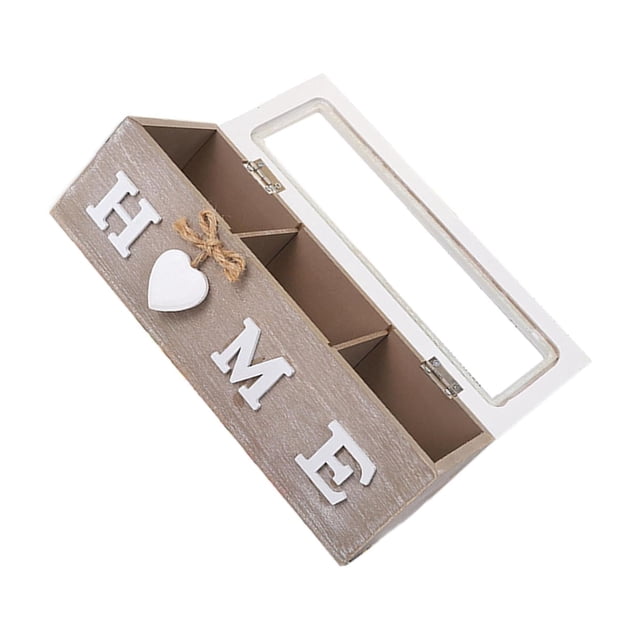 kurtrusly Storage Holder Kitchen Jewelry Organizer Portable Tea Box Lightweight Elegant For Gifts And Cover Is Easy To Open 3 Grid