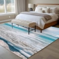 thumbnail image 5 of Summer Ocean Marine Waves Area&nbsp;Rug 6x9ft Modern Blue Ocean Non-Slip&nbsp;Washable Square&nbsp;Rugs Soft Felt Indoor Floor Mat for Bedroom Kitchen Living Room Bathroom, 5 of 9