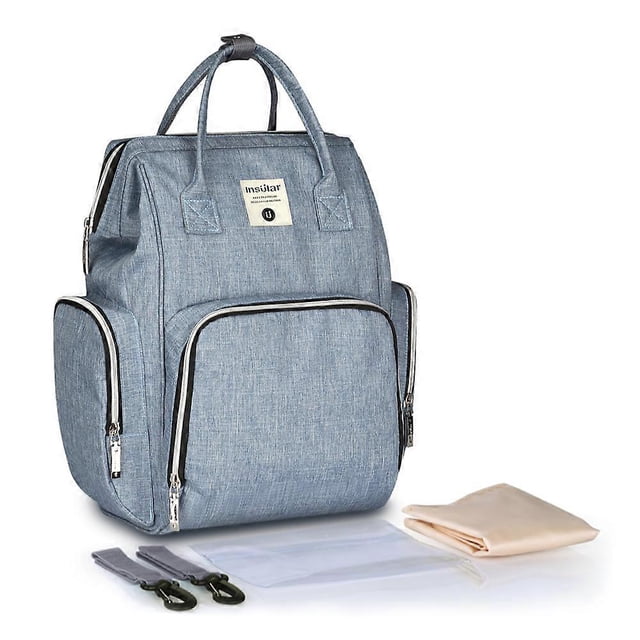 Baby Diaper Bag Backpack Large Capacity Fashion Mummy Nappy Bag Nursing Bag Travel for Baby Care Blue