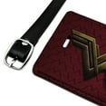 thumbnail image 2 of Justice League Movie Wonder Woman Logo Rectangle Leather Luggage Card Suitcase Carry-On ID Tag, 2 of 5