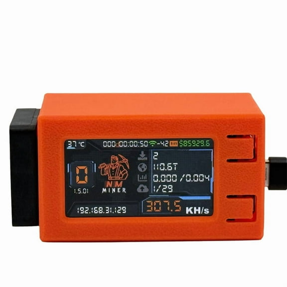 NMminer Nerdminer 307KH/S BTC Solo Lottery Miner 1.91inch Color Screen Bitcoin BTC Miner Nerd Miner with Cooling Fan