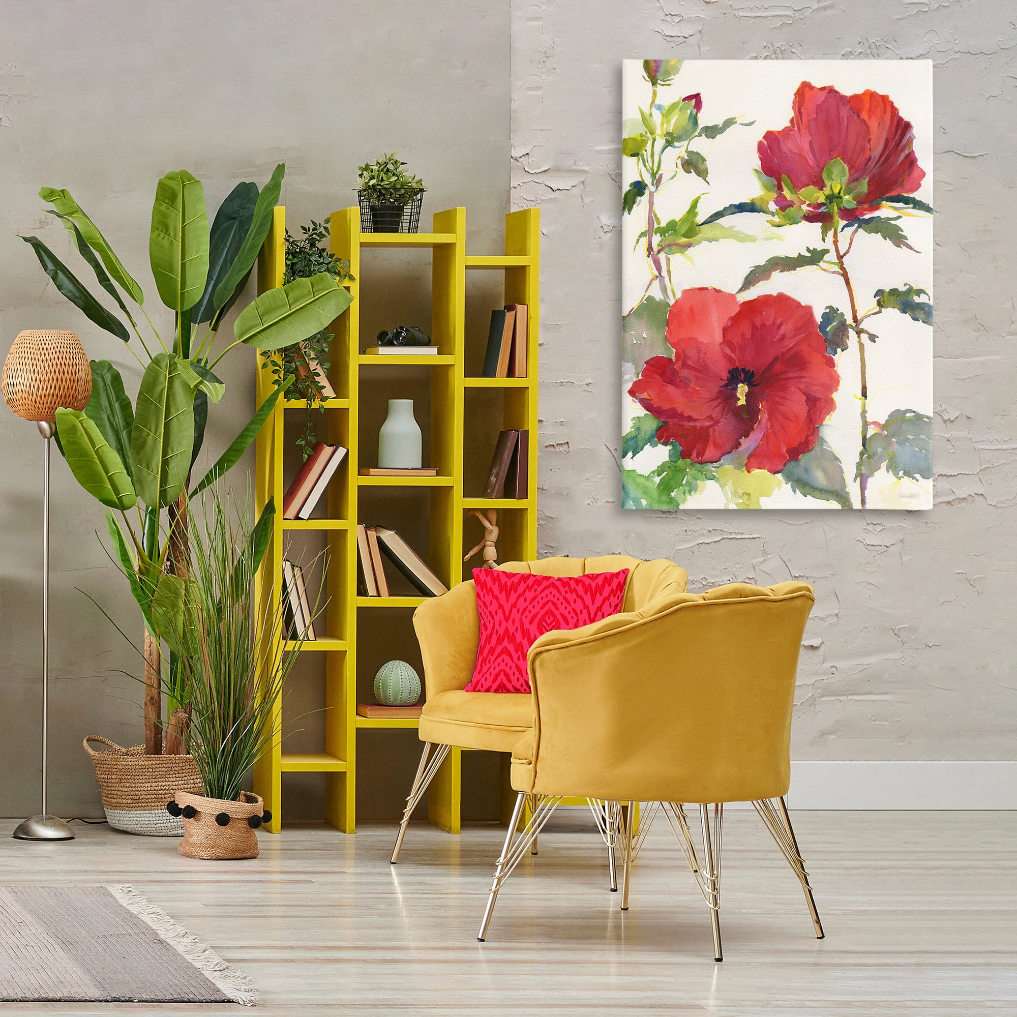 Stupell Industries Red Poppy Duo Botanical & Floral Painting Gallery Wrapped Canvas Art Print Wall Art, 30 x 45