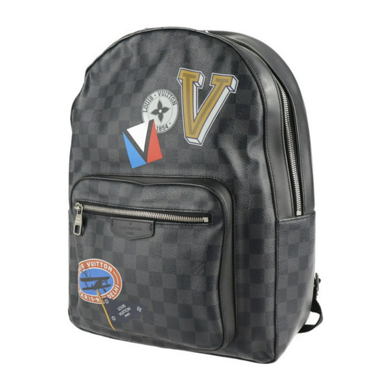 Authenticated used Louis Vuitton Louis Vuitton Josh Backpack Daypack N64424 Damier Graphite Canvas Leather Gray Black, Adult Unisex, Size: (HxWxD)