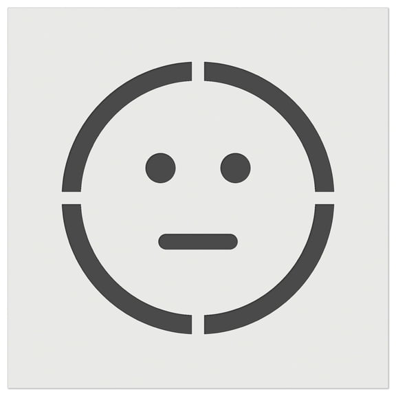 Neutral Face Emoticon DIY Cookie Wall Craft Stencil - 3.5 Inch