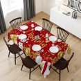 thumbnail image 6 of Red Christmas Table Cloth Waterproof Tablecloths, Snowman Xmas Snowflake Gifts Winter Tablecloth Dining Table Cover for Kitchen Party Tabletop Outdoor, Rectangle Tablecloth 54x108 Inch, 6 of 9