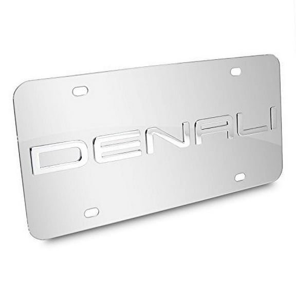 GMC Denali 3D Nameplate Mirror Chrome Stainless Steel License Plate