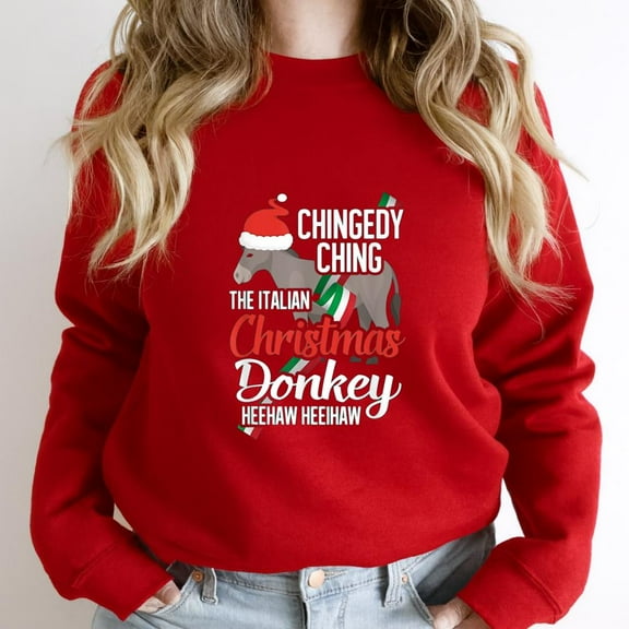 Dominick The Christmas Donkey Funny Italian Holiday For Fans Graphic SW3216 Unisex Sweatshirt, Up to Size 5XL
