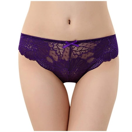 

Women Briefs Cute Underpants Bow Panties Low Waist Lace Briefs Underwear