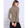 thumbnail image 3 of DARING DIVA Long Sleeve Turtleneck Knit Pullover Sweater XS Coffee, 3 of 6