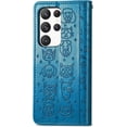 thumbnail image 3 of Wallet Phone Case for Samsung Galaxy S23 Ultra,Cute Cartoon Cat Dog Pattern PU Leather Case with Magnetic Clasp and Cash Card Slots Holder Holster for Galaxy S23 Ultra,CD Blue, 3 of 16
