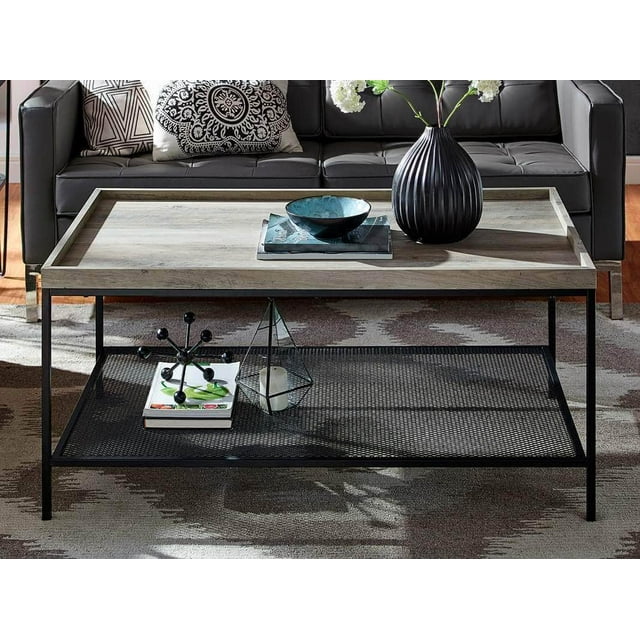 Walker Edison Emma Tray Rectangular Coffee Table - Available in 2 Colours