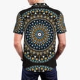 thumbnail image 4 of Balery Dot Mandala Printed Men’s Short Sleeve Polo Shirt, Midweight Men's Shirt,Golf Polo shirts -Large, 4 of 9