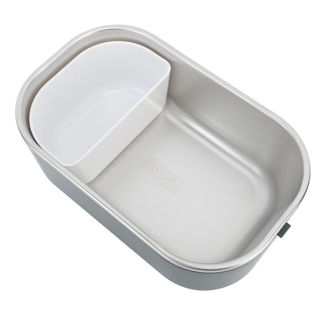 Electric Lunch Box Food Heater, 2 in 1 48W 1L Capacity Efficient Even Heating Portable Lunch Box, Continuous Warmth 304 Stainless Steel Container Food Warmer for Travel Office