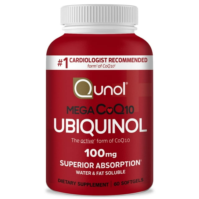 Suplemento Qunol Ubiquinol CoQ10, 100 mg, cápsulas blandas, 60 unidades