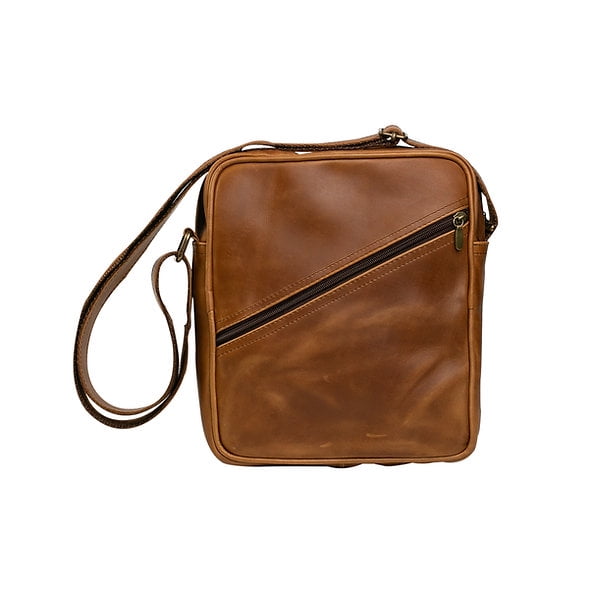 Crossbody unisex de piel CASTELLI LEATHER AUTHENTIC CON CIERRE DIAGONAL