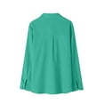 thumbnail image 5 of Scyoekwg Womens Long Sleeve Tops Pullover Tops Loose Solid Color Fall Clothes Turndown Collar Button Shirts Trendy Dressy Casual Womens Clothes(Green,S), 5 of 7