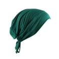 thumbnail image 1 of Women's Muslim Elastic Band Ethnic Hijab Solid Color Adjustable Small Cap Tube Cap Wrapped Turban Cap Lace Up, 1 of 2