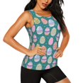 thumbnail image 2 of Fotbe Colorful Easter eggs Blusas Sin Mangas para Mujer – Estilo Casual, Corte Suelto, Slim-Fit, Cuello Redondo Deportivo, Tops de Verano para Gimnasio y Yoga-Small, 2 of 7