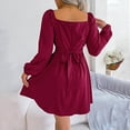 thumbnail image 7 of WJHWSX Dresses for Women,Womens Fall Dresses,Casual Dresses for Women,Long Sleeve,Easy Care,Soft,Solid,XL(US:10), 7 of 7